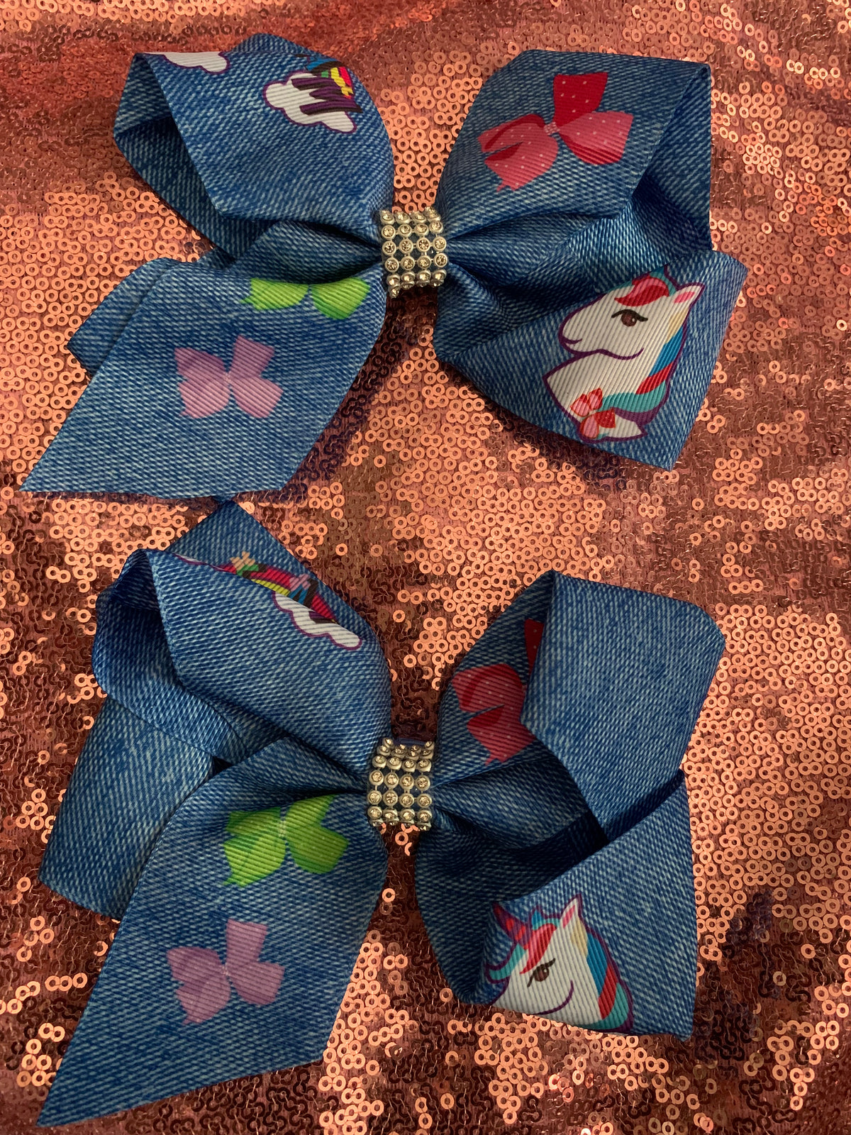 Denim Hair Bows